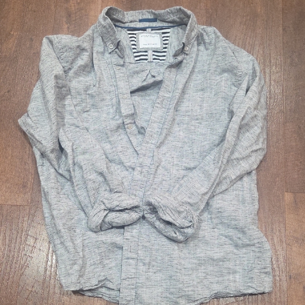 Denim & Flower Light Gray Shirt Jacket